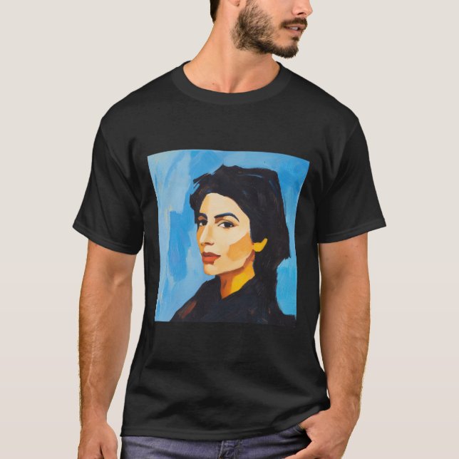 Camiseta Benazir Bhutto Estilo de Pintura Poste-impressioni (Frente)