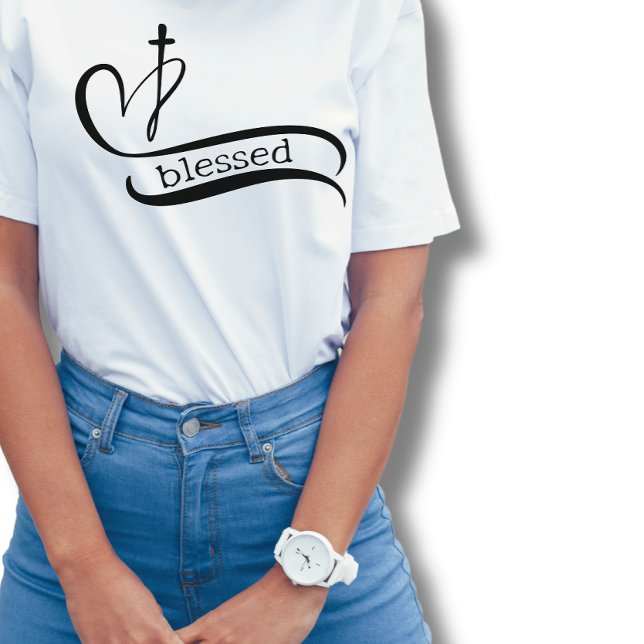 Camiseta Bênção da Cruz do Coração (Criador carregado)