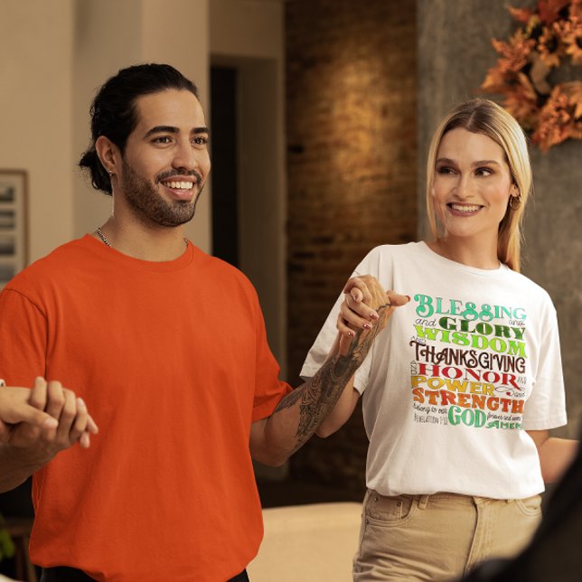 Camiseta Bênção e Escritura de Ação de Graças (Criador carregado)