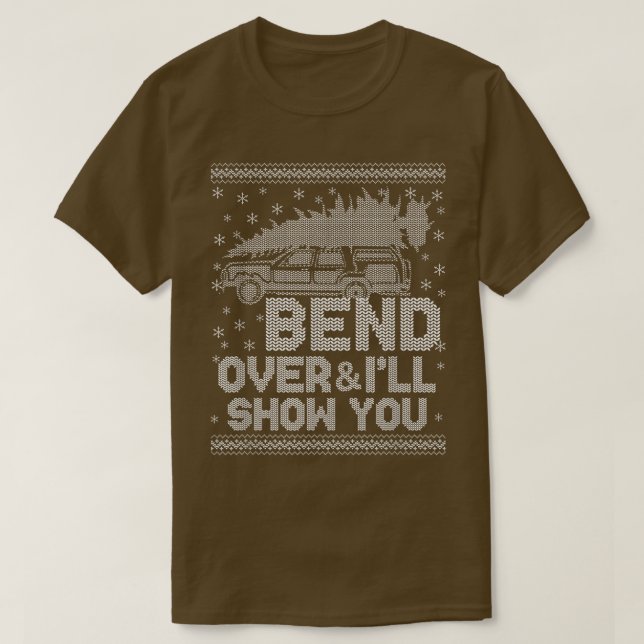 Camiseta Bend Over And Ill Show You Funny Matching Couple C (Frente do Design)