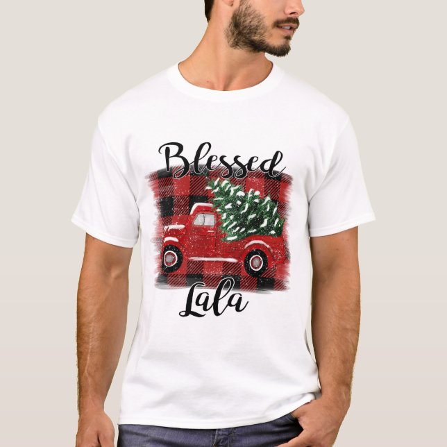 Camiseta Bendê Lala Red Truck Natal vintage Tree (Frente)