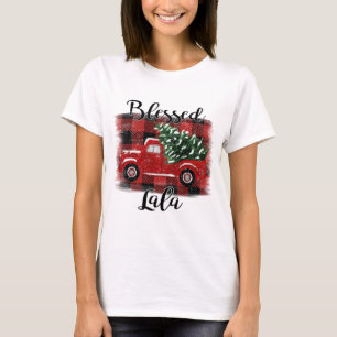 Camiseta Bendê Lala Red Truck Natal vintage Tree