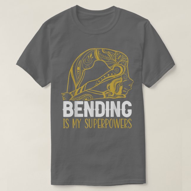 Camiseta Bending Is My Superpowers Spiritual Workout Yoga L (Frente do Design)