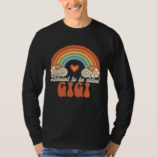 Camiseta Bendita por ser chamada de Gigi Groovy Mãe Arco-ír