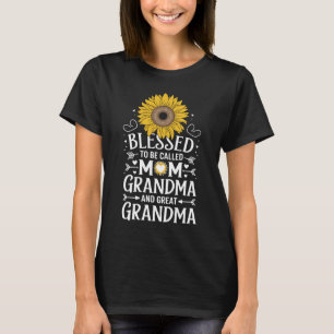 Camiseta Bendita por ser chamada de Mãe Avó Grande Girassol