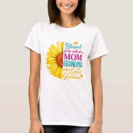 Camiseta Bendita Por Ser Chamado Mãe Avó Ótimo