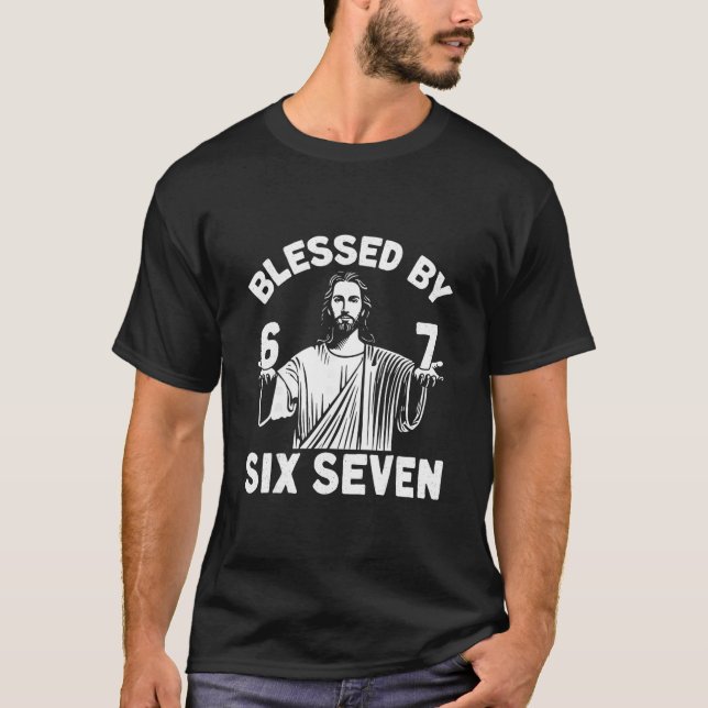 Camiseta Bendito 6 Número 67 Seis Sete Meme  (Frente)