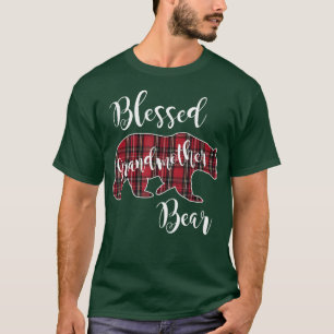 Camiseta Bendito Avô Bear Red Tartan Xadrez Gran