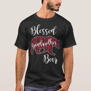 Camiseta Bendito Avô Bear Red Tartan Xadrez Gran