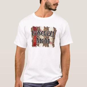 Camiseta Bendito Leopard Imprima Baseball Mulheres Mãe