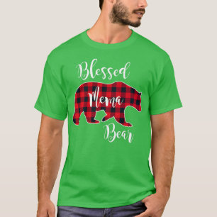 Camiseta Bendito Mema Bear Vermelho Buffalo Xadrez Gran