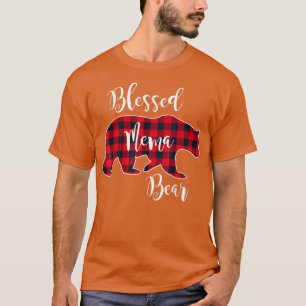 Camiseta Bendito Mema Bear Vermelho Buffalo Xadrez Gran