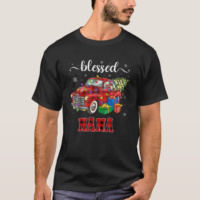 Camiseta Bendito Nana Red Xadrez Truck Family no Natal Paja (Frente)