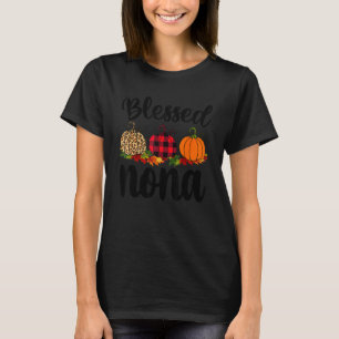 Camiseta Bendito Nona Pumpkin Leopard Feliz Mulher Grata