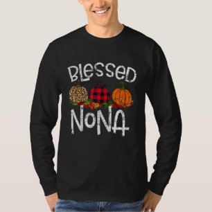 Camiseta Bendito Nona Pumpkin Leopard Feliz Mulher Grata