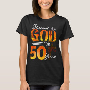 Camiseta Bendito por Deus por 50 Anos de Idade Presente de