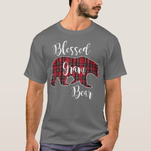 Camiseta Bendito Urso Vermelho Tartan Xadrez Avó Presente
