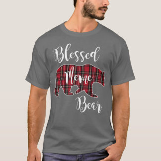 Camiseta Bendito Urso Vermelho Tartan Xadrez Divertido Avó 