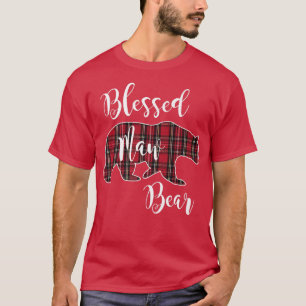 Camiseta Bendito Urso Vermelho Tartan Xadrez Mama Mot