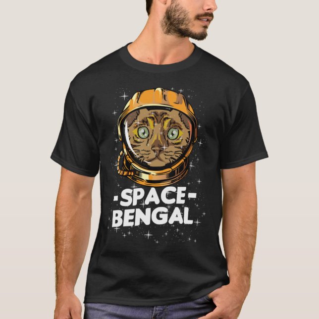 Camiseta Bengal Space Astronaut Cat Person Mum (Frente)