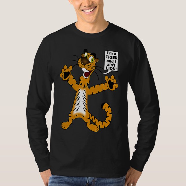 Camiseta Bengal Tiger ain't Lion Pun  Metaphor for Kids to  (Frente)