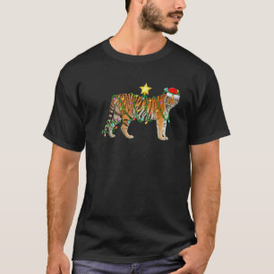 Camiseta Bengal Tiger Lighting Xmas Tigre Papais noeis Beng