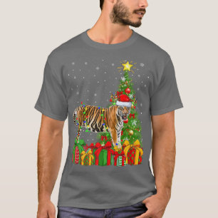 Camiseta Bengal Tiger Lighting Xmas Tigre Papais noeis Beng