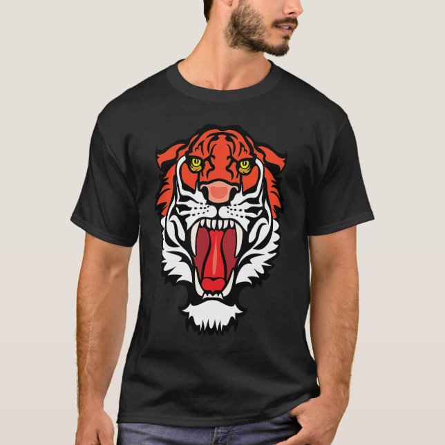 Camiseta Bengala Aberta Bengala Tiger Aniversário Homens (Frente)