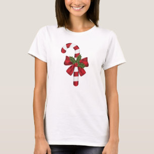 Camiseta Bengala com um laço e azevinho de Natal