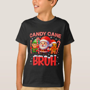 Camiseta Bengala de Açúcar Bruh Fofa Santa Elfo Natal Xmas