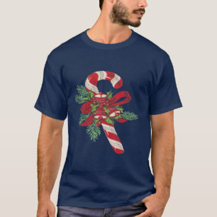 Camiseta Bengala de Natal com Fita Decorativa e Contas