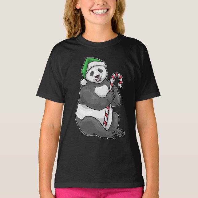 Camiseta Bengala de Natal de Panda (Frente)