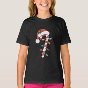 Camiseta Bengala de Natal Doce Papai Noel Natal Miúdos