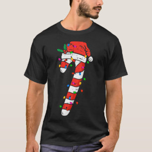 Camiseta Bengala de Natal Papai Noel Natal Crianças Infanti