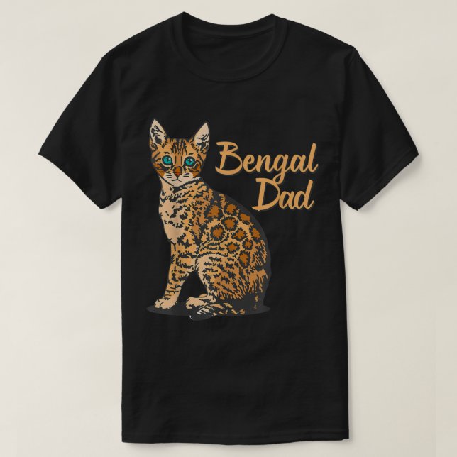 Camiseta Bengala Gato Pai I Amigo Doméstico Da Família (Frente do Design)