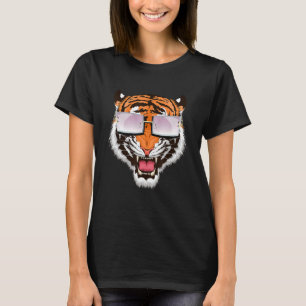 Camiseta Bengala Tiger Com Óculos De Sol, Bengala De Amor