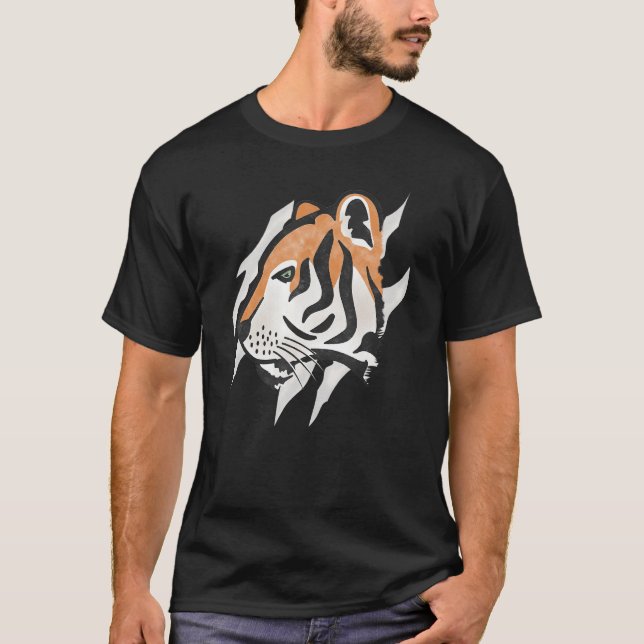 Camiseta Bengala Tiger Face e Garra Vida Selvagem 1 (Frente)