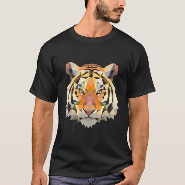 Camiseta Bengala Tiger Face Geométrico Animais Selvagens (Frente)