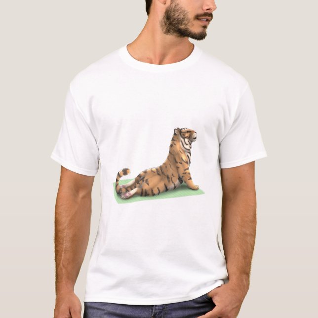 Camiseta Bengala Tiger Yoga Pose Meditação Zen Exer (Frente)