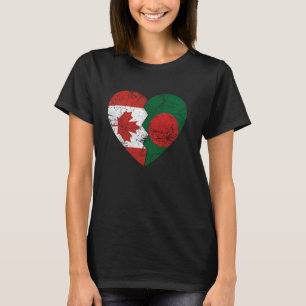 Camiseta BENGALI Bandeiras Canadenses Coração  Canadá Bangl