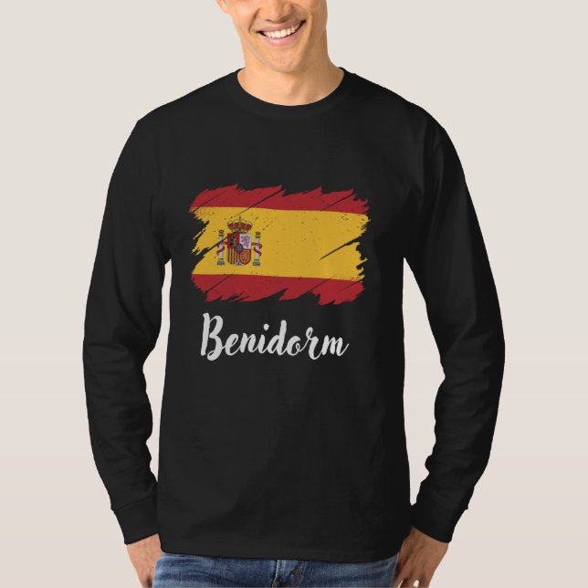Camiseta Benidorm Espanha, bandeira espanhola, Benidorm (Frente)