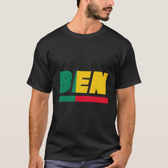 Camiseta Benin Ben Beninese Com Bandeira (Frente)