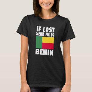 Camiseta Benin Flag Design Se perdido me envie para Benin P