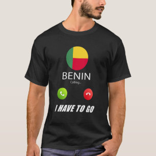 Camiseta Benin Flag Souvenir Benin Está Chamando