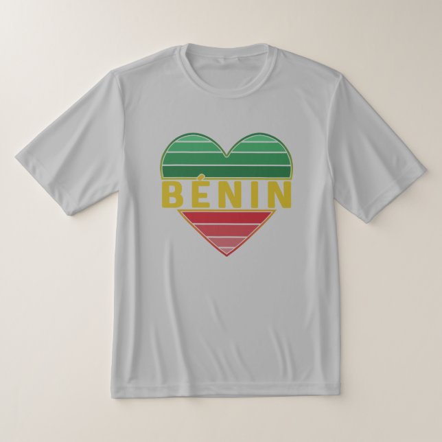 Camiseta Beninese Heart, Eu Adoro Benin (Postura )