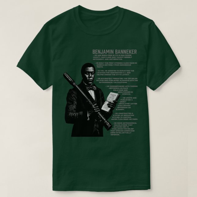 Camiseta Benjamin Banneker Facts (Frente do Design)