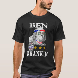 Camiseta Benjamin Franklin Ben Drankin 4 de julho Homens Mu