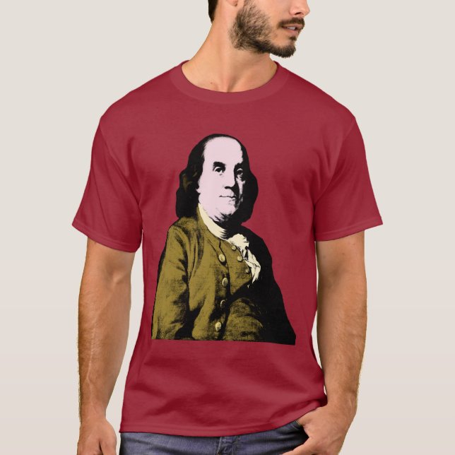 Camiseta Benjamin Franklin Estilo Pop Art (Frente)