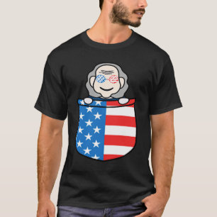 Camiseta Benjamin Franklin Pocket Cute 4 De Julho Americano