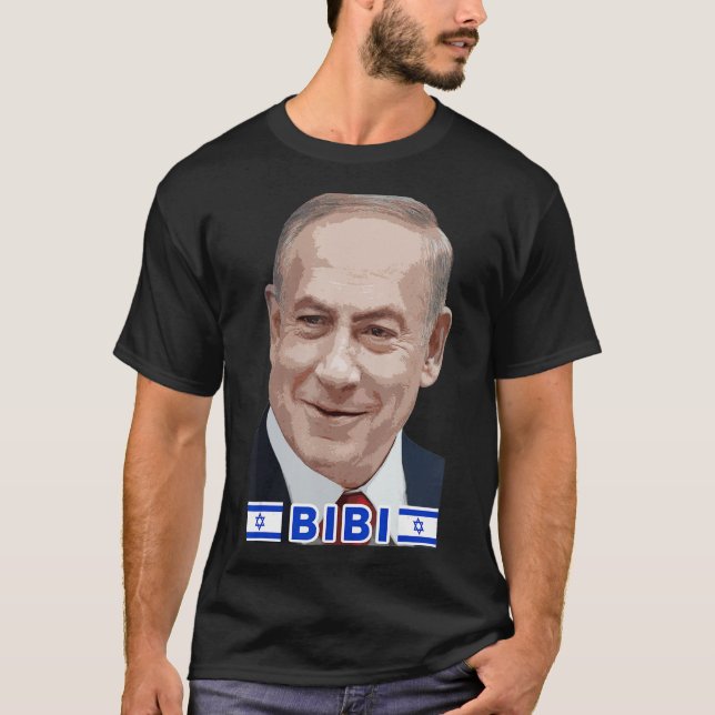 Camiseta Benjamin Netanyahu - Bibi, Primeiro-Ministro de Es (Frente)